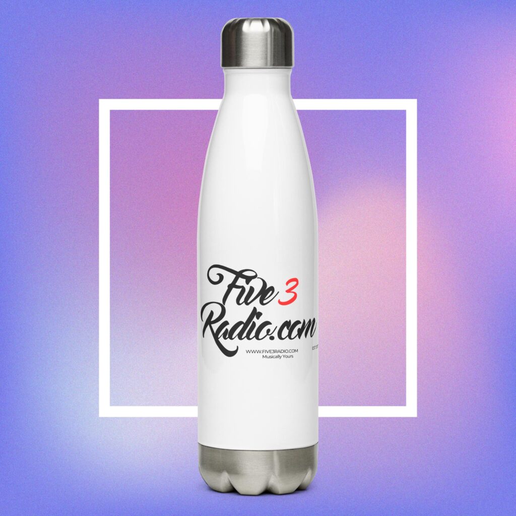 Five 3 Radio stainless steel water bottle